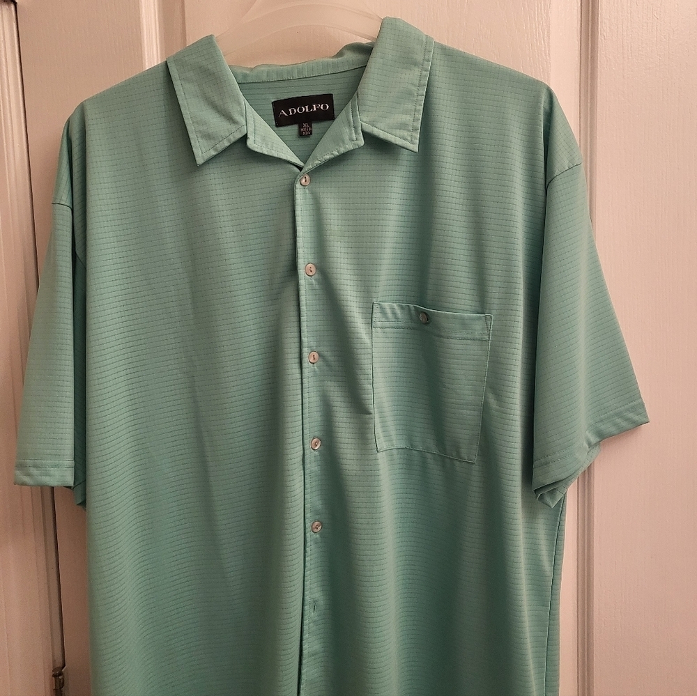 Adolfo Men's Light‎ Green Casual Shirt Pre-own